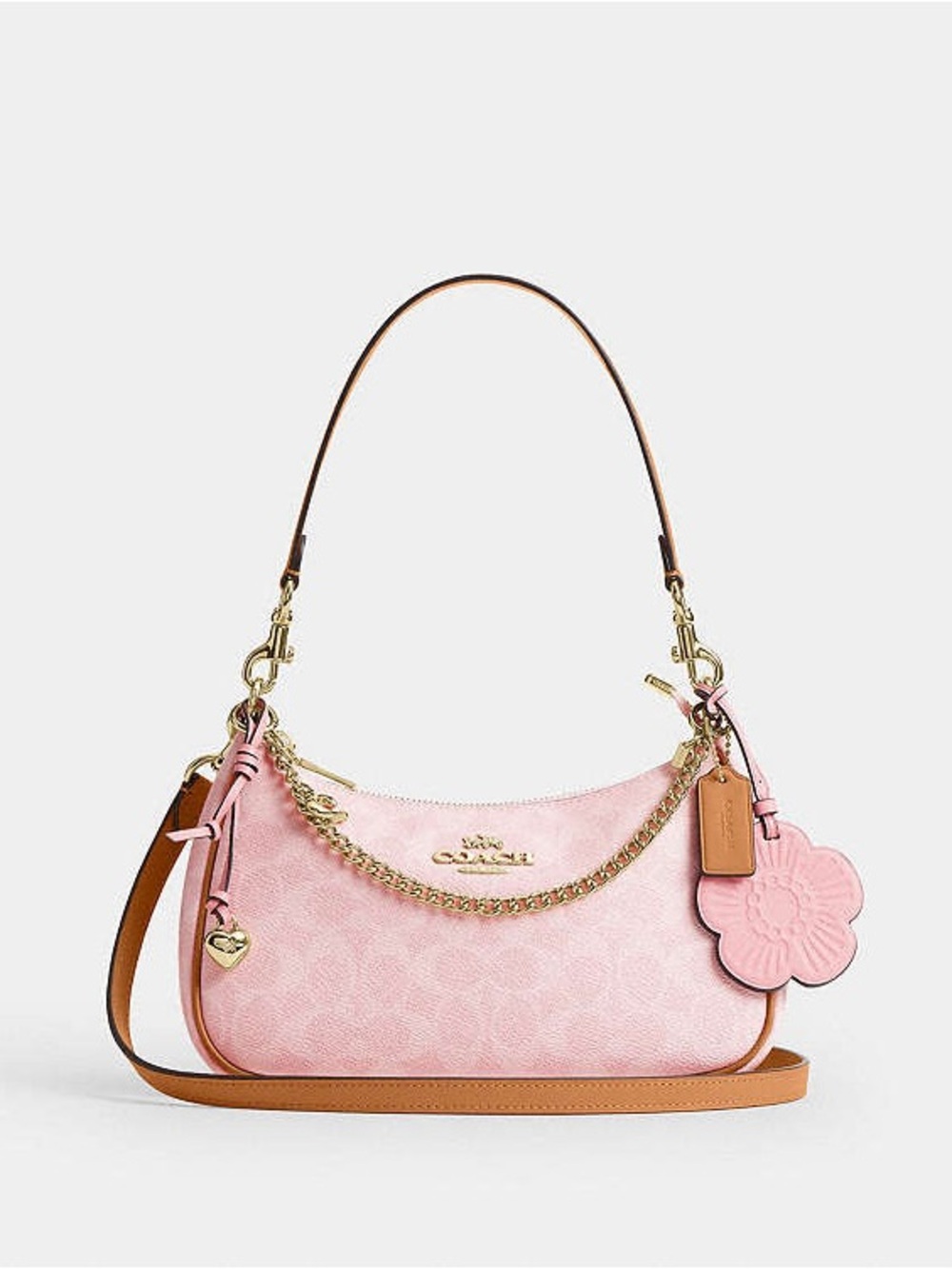 🎀COACH~Teri Shoulder Bag In Signature Canvas With Charms